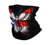 Neck Gaiter Butterfly Porto Rico Flag Windproof Bufanda Decorative Pasamontañas For Climbing Yoga Sports