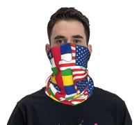 Neck Gaiter Central Africa The Central African People And American Flag Usa Friendship Headwear Multifunctional Bandana Anitdust Balaclava For Traveling Skiing Camping