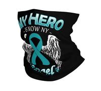 Neck Gaiter Cervical Cancers Awareness My Hero Is Now My Angel Headwear Dustproof Bandana Anitdust Tube Scarf For Running Yoga Tennis