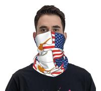 Neck Gaiter Cyprus Cypriot And American Flag Usa Friendship Headwear Comfortable Bandana Protective Balaclava For Hunting Workout Camping