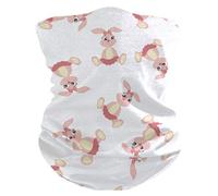 Neck Gaiter Funny Bunny Pink Rabbit Bandana Uv Protection Neck Warmer Breathable Headband For Traveling Running Fishing 25X50CM