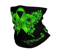 Neck Gaiter Non Hodgkin Lymphoma Awareness Ribbon Flower Butterfly Bandana Dustproof Headband Durable Neck Warmer For Outdoor Running Camping 25X50CM