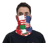 Neck Gaiter Oman Omanis And American Flag Usa Friendship Headwear Washable Bandana Protective Balaclava For Hunting Climbing Yoga