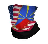 Neck Gaiter Reunion Island Flag Zipper America Flag Bandana Non-Slip Hair Band For Yoga, Motorcycling, Climbing