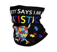 Neck Gaiter Society Say I'M Autistic God Says I'M Perfect Headwear Quick Drying Bandana Washable Balaclava For Climbing Workout Tennis