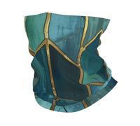 Neck Gaiter Stained Glass Design Modern Luxury Gold Green Decorative Half Face Scarf Non-Slip Facial Shield for Workout Men 26X30cm