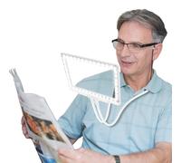 Neck-hanging 5X Magnifying Glass with Light, Featuring Flexible Gooseneck 43 LEDs Full-page Magnification, Magnifier Measuring 23x16.5cm, Tailored for Seniors with Aging Vision to Read Small Fonts