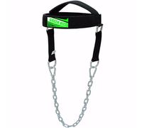 Neck Harness for Weight Lifting - Head Strap with Metal Chain & D-Rings - Neck Trainer for Gym, Boxing, MMA, and Muscle Building Head Harness from Green Hill