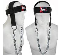 Neck Harness for Weight Lifting Training with Adjustable Head & Chin Strap, Heavy Duty Steel Chain Neck Exerciser for Muscle Building, Strength Training, Boxing, MMA & Gym Workout