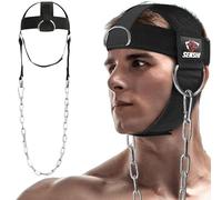 Neck Harness Head Belt Universal Fit Traps Strengthener For Wider, Stronger Necks With Chain, D Hook For Cable Machines & Weight Disc Plates