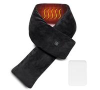 Neck Heating Pad Heated Scarf Rechargeable,Heating Pad for Neck Pain &Stiffness Relief,Heated Neck wrap Warmer with 7000mAh Power Bank,Cordless Thermal Neck Brace,Christmas Gifts for Women (Black)