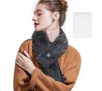 Neck Heating Pad Heated Scarf Rechargeable,Heating Pad for Neck Pain &Stiffness Relief,Heated Neck wrap Warmer with 7000mAh Power Bank,Cordless Thermal Neck Brace,Christmas Gifts for women (Dark Grey)