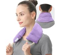 Neck Heating Pad Microwavable Weighted Microwave Heating Pad Neck Wrap for Shoulder Back Pain Relief, Machine Washable Cover, Warm Rice Bag Pack for Cramps, Hot Cold Therapy 1.5 lbs Lavender Scented