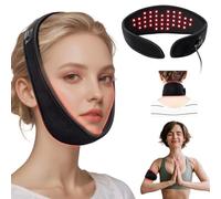 Neck LED Red Light Therapy Belt, LED Red Light Therapy Band for Chin and Neck Area, 5 Modes, 40 LED Lights, 2000mAh Battery&Timer, Rechargeable red Light Therapy Belt for Pain Relief and Skin Care