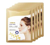 Neck Lift Tape Chin Lifting Mask, 5PC ollagen Face Mask V-Line, Double Chin Reducer, V Line Face Lifting Chin Mask with Ear Loops, 3D Lifting Face Tape for Skin Firming Aging & Tightening, 16gx5