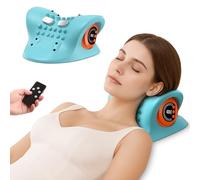 Neck Massager 2025 Portable Neck Traction Device, Cervical Stretcher with Heating & Vibration - Relieve Muscle Tension, 3-in-1neck Pillow Customizable Massage Modes with Wireless Remote Control