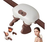 Neck Massager,Bionic Heated Massager,3 Massages Levels, Portable Shiatsu Neck and Back Massager, Electric Deep Tissue 4D Kneading Massage, Simulated Human Hand Design for Pain Relief (Beige)