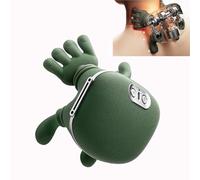 Neck Massager, Bionic Heated Massager, Portable Shiatsu Neck and Back Massage, 4D Real Hands Massage Multi-Mode Pain Relief Relax for Home Office Travel,Green-One Size