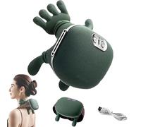 Neck Massager for Neck and Back Pain Relief, Portable Shiatsu N-ECK and Back Massager, 4D Heated Massager, 3 Modes, 2 Temperatures,Electric Deep Tissue 4D Kneading Massager (Green)