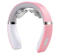 Neck Massager for Neck Pain, 4-Head Electric Massagers with Heat, Vagus Nerve Stimulator Necks, 10 Modes & 16 Levels, Ergonomic Design, Promote Muscle Relaxation (Pink)