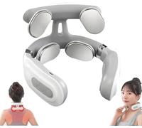 Neck Massager for Neck Pain, 4-Head Wireless Portable Neck Massager with Heat Function,USB Charging 6 Massage Modes & 16 Intensity Levels for Relaxation, Ideal for Home Office Use