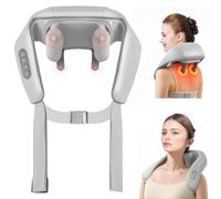 Neck Massager for Neck Pain, Cordless Shiatsu Back and Shoulder Massager with Heat, Snap-on 6D Deep Kneading Tissue Muscle Massage for Home, Car, Office Use