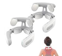 Neck Massager for Neck Pain - Portable 4 Massage Heads Electric Neck Massager with 6 Modes 16 Intensity Levels & Heat Therapy, USB Rechargeable for Home Office Travel (2 pcs)