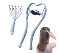 Neck Massager | Handheld Adjustable Opening Shoulder Relaxer - Trigger Point Roller Massager Tool with 6 Balls - for Back Body Legs Home Office Travel Car Workplace Long Hours Women Parents Seniors