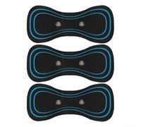Neck Massager Patch for Mini Electric Device - Reusable EMS Electrode Pads Cervical Pain Relief 3pcs Black