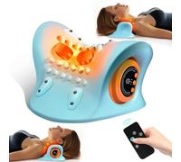 Neck Massager Pillow with Heat, 3 Modes, Cervical Massager for Neck Pain Relief and Muscle Relax, 26° Angle Cervical Traction Device for Back, Shoulder