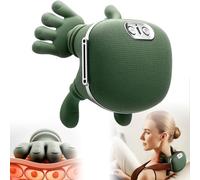 Neck Massager, Real Hands Heated Massager, Kneading Massagers, Tissue Shiatsu Electric Massage Master for Shoulder, for Necks, Back Muscle Relax,Green-17cm/6.69in x 20cm/7.87in