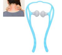 Neck Massager Shoulder Relaxer Neck Shiatsu Massager Pressure Point Rollerball,Hand Roller Neck Massage Tool Trigger Point Neck Shoulder Manual Self Massager,18 x 34 x 2cm (Blue)
