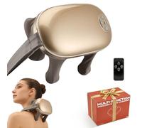 Neck Massager with Heat, 4D Electric Portable Back Massager, Shiatsu Neck and Shoulder Massager, with 5Intensity Levels 2 Temperatures Electric Back Massager 2000mAh Rechargeable- Voice Control