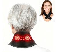Neck Massager with Heat and Vibration Massage, Cordless Neck Heating Pad for Pain with 660nm 850nm Red Light, Heated Neck Brace Wrap for Women Men, Christmas Gifts for Mom Dad