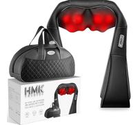 Neck Massager with Heat Deep Tissue Shiatsu Back, Foot & Shoulder Massager Pillow, 3D/4D Kneading, Pain Relief for Home, Office Or Car - Portable Premium Gift for Men & Women