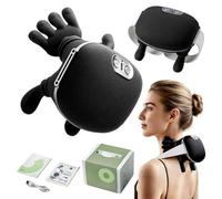 Neck Massager with Heat, Electric Shoulder Cervical Massage with Fingers for Pain Relief, Simulates a Real Palm Massage for Neck Back Shoulder, Ideal Christmas Birthday Gift for Family Friend (Black)