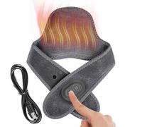 Neck Pad - Wireless Rechargeable Warmer, 3 Temperature Massage Setting, Muscle Relaxation Support, Soft Fabric Comfort Wrap, Thermal Realaxing Tool, Health Care for Home Office, 25.98 x 5.51 inches