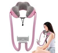 Neck Phone Holder - 2 in 1 Pillow Mount, 360° Adjustable Cell Phone Stand | Flexible Detachable Lazy Neck Holder for Bed Travel Outdoor, Hands- Phone Support Watching Reading Streaming