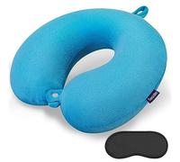 Neck Pillow for Travel Comfortable Travel Pillows U Shape Memory Foam Airplane Pillow Support Neck and Head Portable Neck Pillows Suitable for Airplane, Trains, Self-Driving Cars, Lake Blue Color
