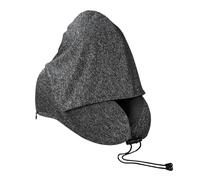 Neck Pillow with Hood, Washable Hooded Memory Foam Home Supplies, Neck Rest Pillow, Comfortable Design with Soft Fabric, Ergonomic Support with Lightweight Construction, for Car Road Trip Airport