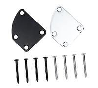 Neck Plate 2 Sets for Replacement Stainless Steel, Electric Guitar Bass | Neck Joint Mounting Plates, Easy to Install and Remove, Includes Screws, Decorative Support for Old or Broken Parts