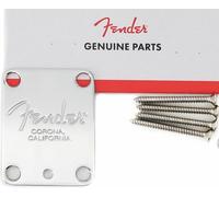Neck Plate Fender 0991445100 - 4 Screws - Corona California - Chrome - Guitar