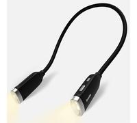 Neck Reading Light, 3 Color & Brightness Adjustable Book Light for Reading in Bed, Hands-Free, Lightweight, USB C Rechargeable, Eye-Caring, Perfect for Crafts, Camping, Kids & Adults (Black)