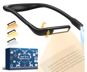 Neck Reading Light Book Light: Reading Lights for Books in Bed at Night, Rechargeable Neck Light Knitting Gifts for Book Lovers Christmas Stocking Fillers Women Valentine's Day Gifts for Him Husband