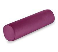 Neck Roll Pillowcases with Zipper - Full Moon Bolster/Round Cylinder Pillow Case Covers for Bedroom, Living Room, Sofa - Solid Color Neck Cervical Pillowcase Cover 24 x 6 (Burgundy Wine)