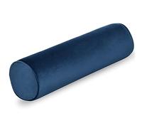 Neck Roll Pillowcases with Zipper - Full Moon Bolster/Round Cylinder Pillow Case Covers for Bedroom, Living Room, Sofa - Solid Color Neck Cervical Pillowcase Cover 24 x 6 (Navy Blue)