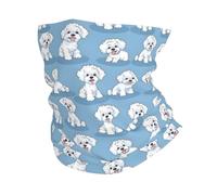Neck Scarf Cute Bichon Frise Dog Blue Quick Drying Half Face Scarf Novelty Bandana For Men Workout Outdoor