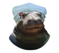 Neck Scarf Cute Hippos Multifunctional Neck Gaiter Stylish Headband for Running Men 26X30cm