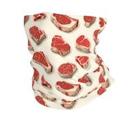 Neck Scarf Cute Steak Print Uv Protection Polainas De Cuello Windproof Bandana For Men Outdoor Skiing