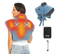Neck Shoulder Back Heating Pad with Battery, 12V Portable Heating Pad with Vibration Massager and 3 Heating Modes, Weighted Electric Heat Pad, 42 x 60 cm